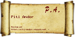 Piti Andor névjegykártya